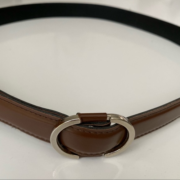 Brown Belt with Silver Oval Buckle - Picture 4 of 4